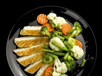 Паровые овощи с куриным филе