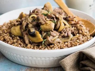 Гречка с жареными шампиньонами