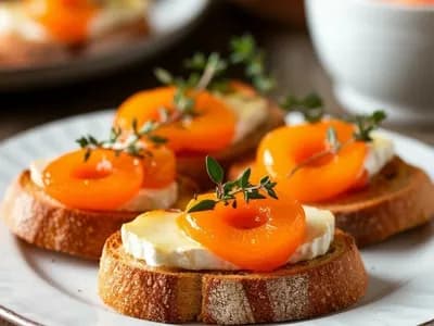 Кростини с сыром бри и абрикосом(10шт)