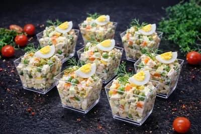Оливье с курицей су-вид Мини-трайфлы | 50 г | от 10 шт.