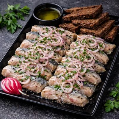 Сельдь с луком под закуску | 300 г
