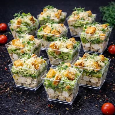 Салат "Цезарь с курочкой су-вид" Мини-трайфлы | 80 г | от 10 шт.