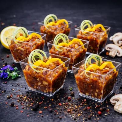 Мини трайфлы "Курочка терияки с овощами" 50г