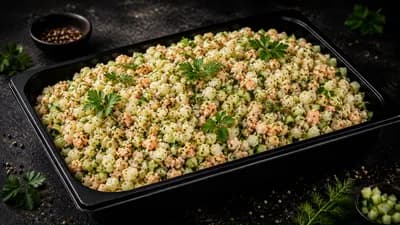Банкетная подача салат "Картофельный по-немецки"