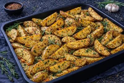 Картофель айдахо с розмарином и копчёной солью