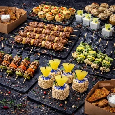 Фуршет с горячими закусками на 20 персон - всего 1000 рублей на человека!