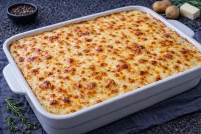 Картофельное пюре запечённое под моцареллой