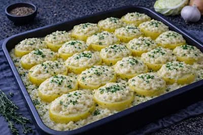Отварной картофель под нежным капустным соусом