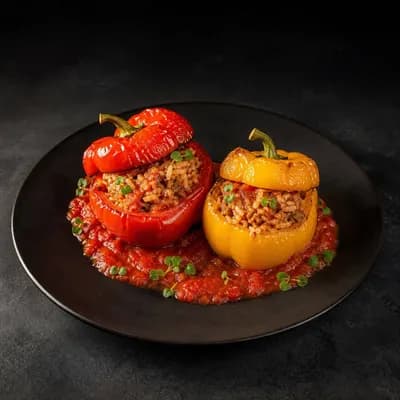 Фаршированные перцы со свининой и рисом — порция 350 г