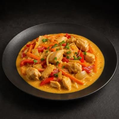 Курица по-тайски с овощами в кокосовом соусе — порция 350 г