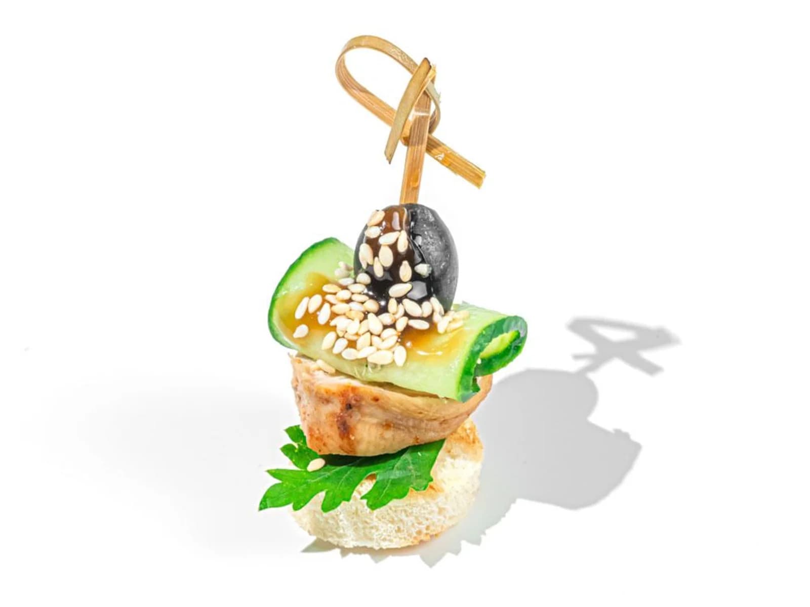 Канапе с курицей терияки