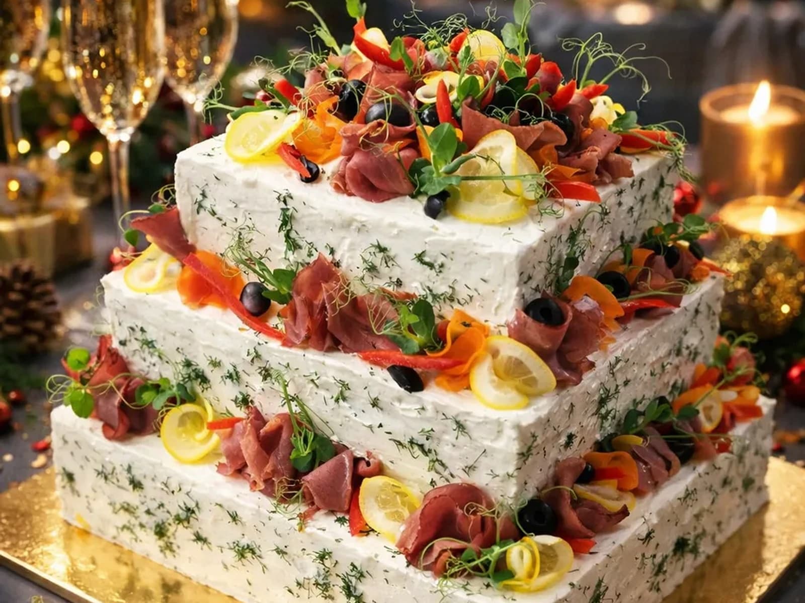 Большой праздничный мясной торт 5-10 кг