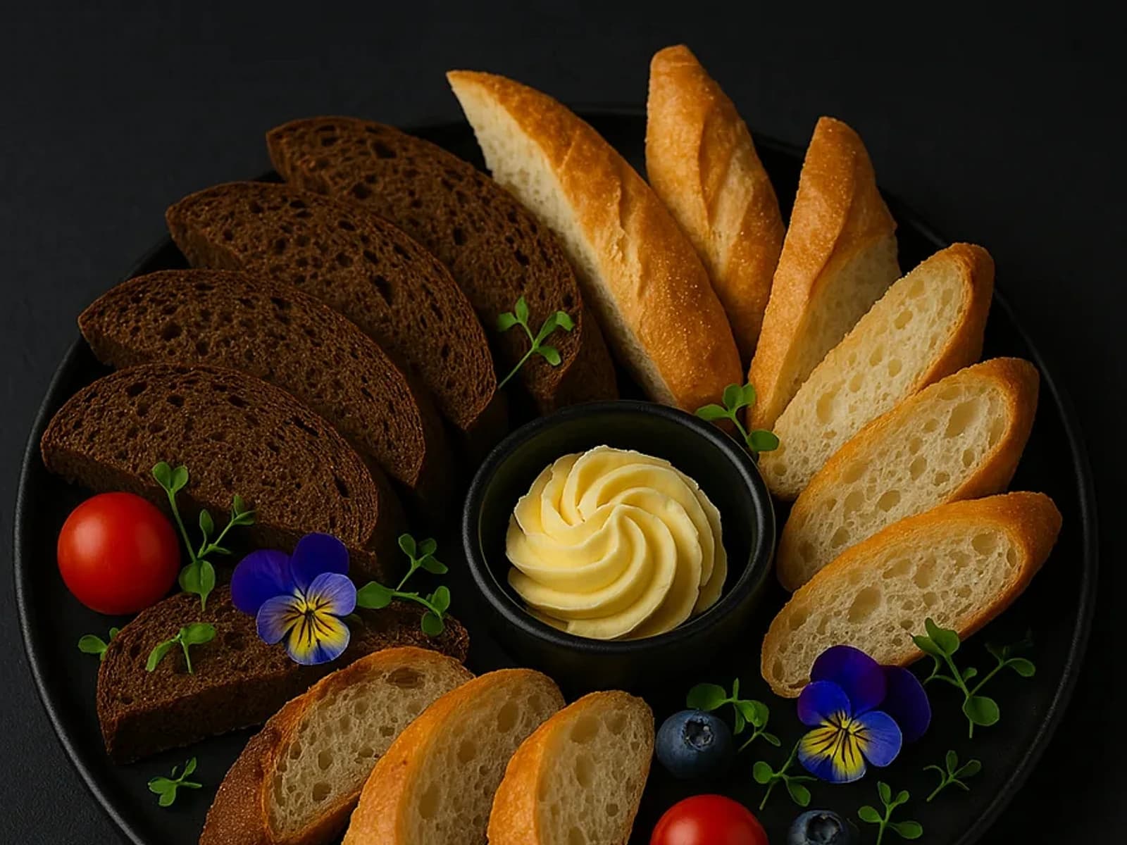 Хлебная корзина с маслом